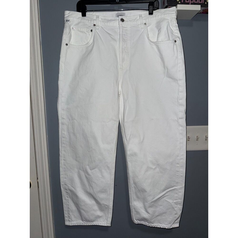 Citizens of Humanity Marzipan White Wide Leg Button-Fly Jeans | Size 33